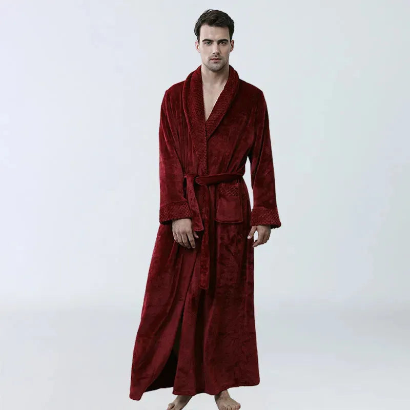 Men's Winter Coral Fleece Nightgown Homewear Thickened Pajamas - Bellarte Enchanté Men's Winter Coral Fleece Nightgown Homewear Thickened Pajamas